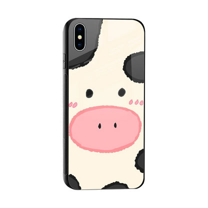 Moochic sleek iphone xs max cover with tempered glass back and TPU edges