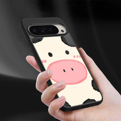 Moochic sleek google pixel 9 pro cover with tempered glass back and TPU edges