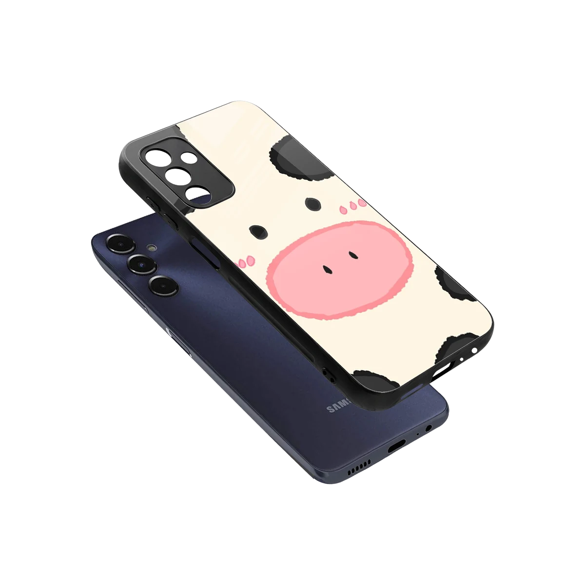 Moochic sleek samsung galaxy m14 5g cover with tempered glass back and TPU edges