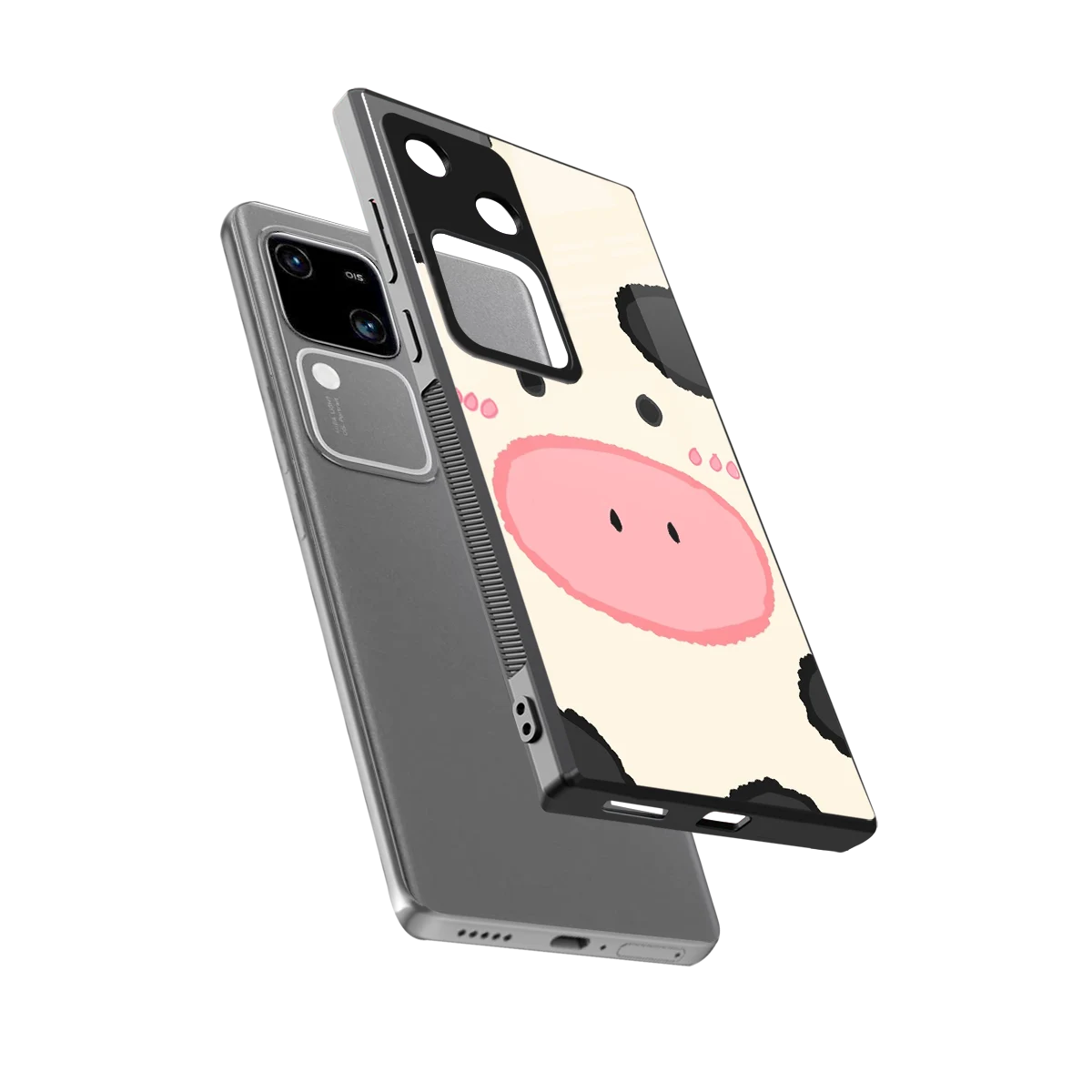 Moochic sleek vivo v30 cover with tempered glass back and TPU edges