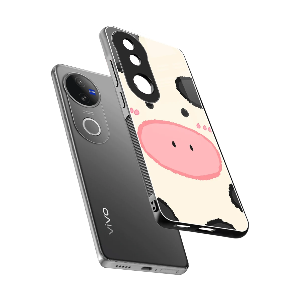 Moochic sleek vivo v50 cover with tempered glass back and TPU edges