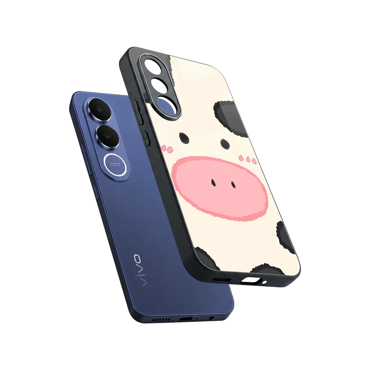 Moochic sleek vivo v70 fe cover with tempered glass back and TPU edges