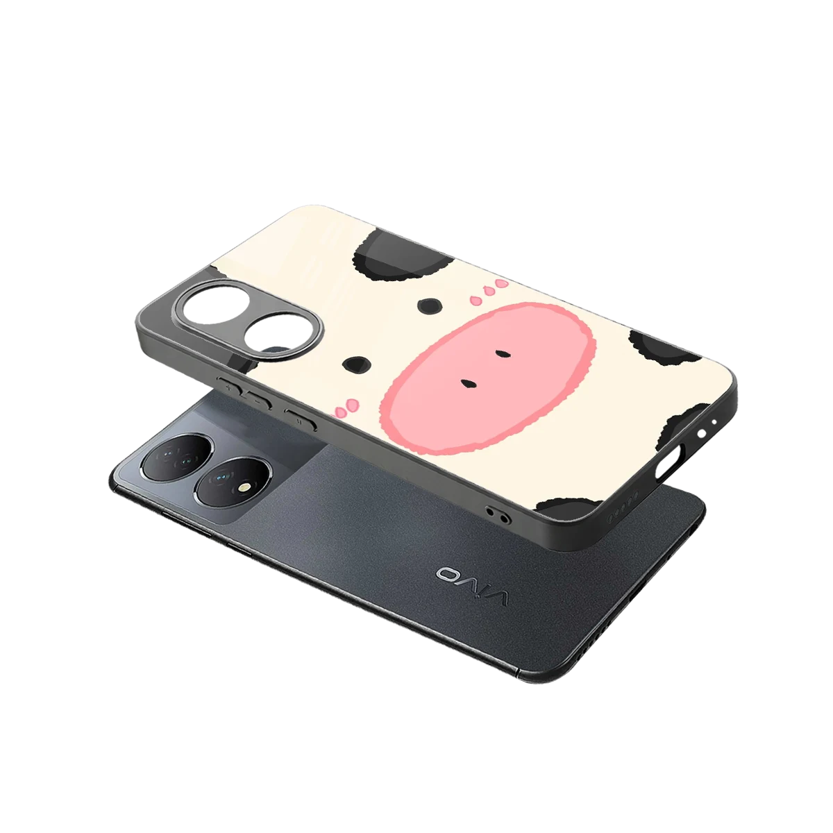 Moochic sleek Vivo-y100 cover with tempered glass back and TPU edges