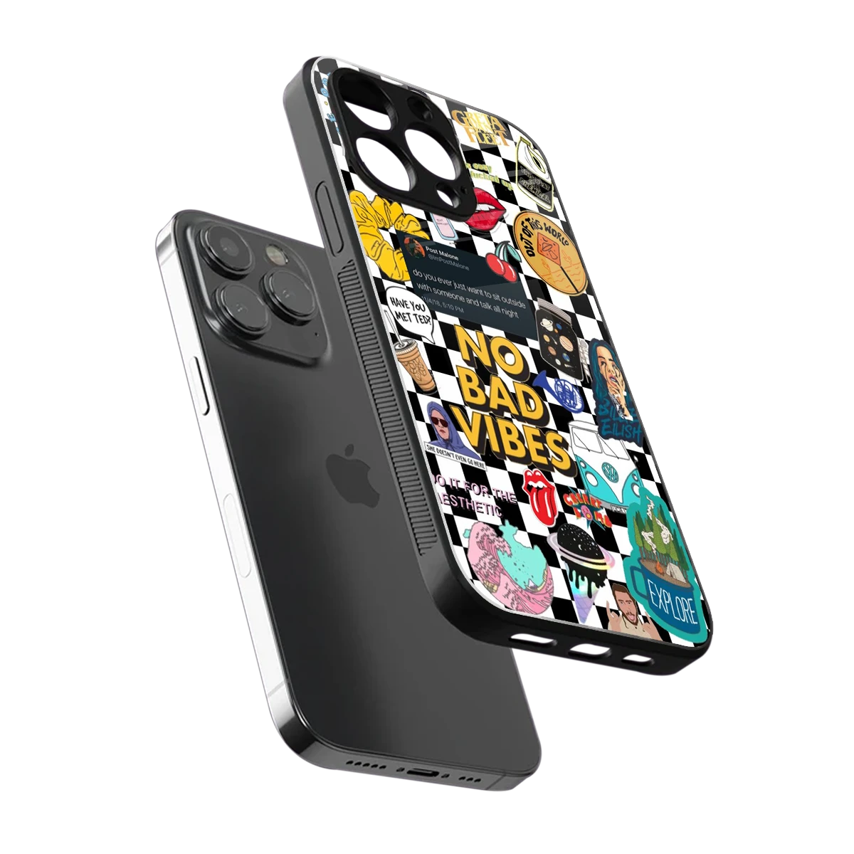 Mood Board sleek iphone 13 pro cover with tempered glass back and TPU edges