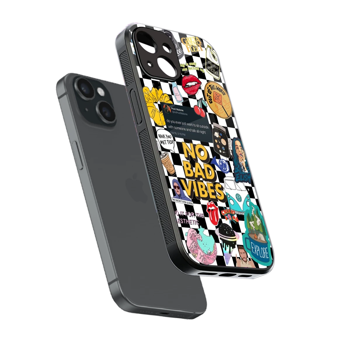 Mood Board sleek iphone 14 cover with tempered glass back and TPU edges