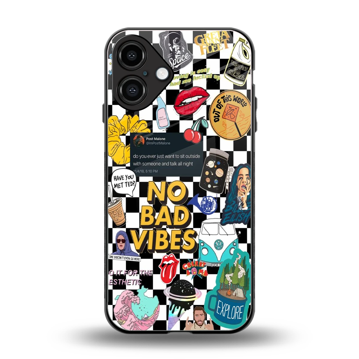 Mood Board back phone cover | glass case for iphone 16 plus