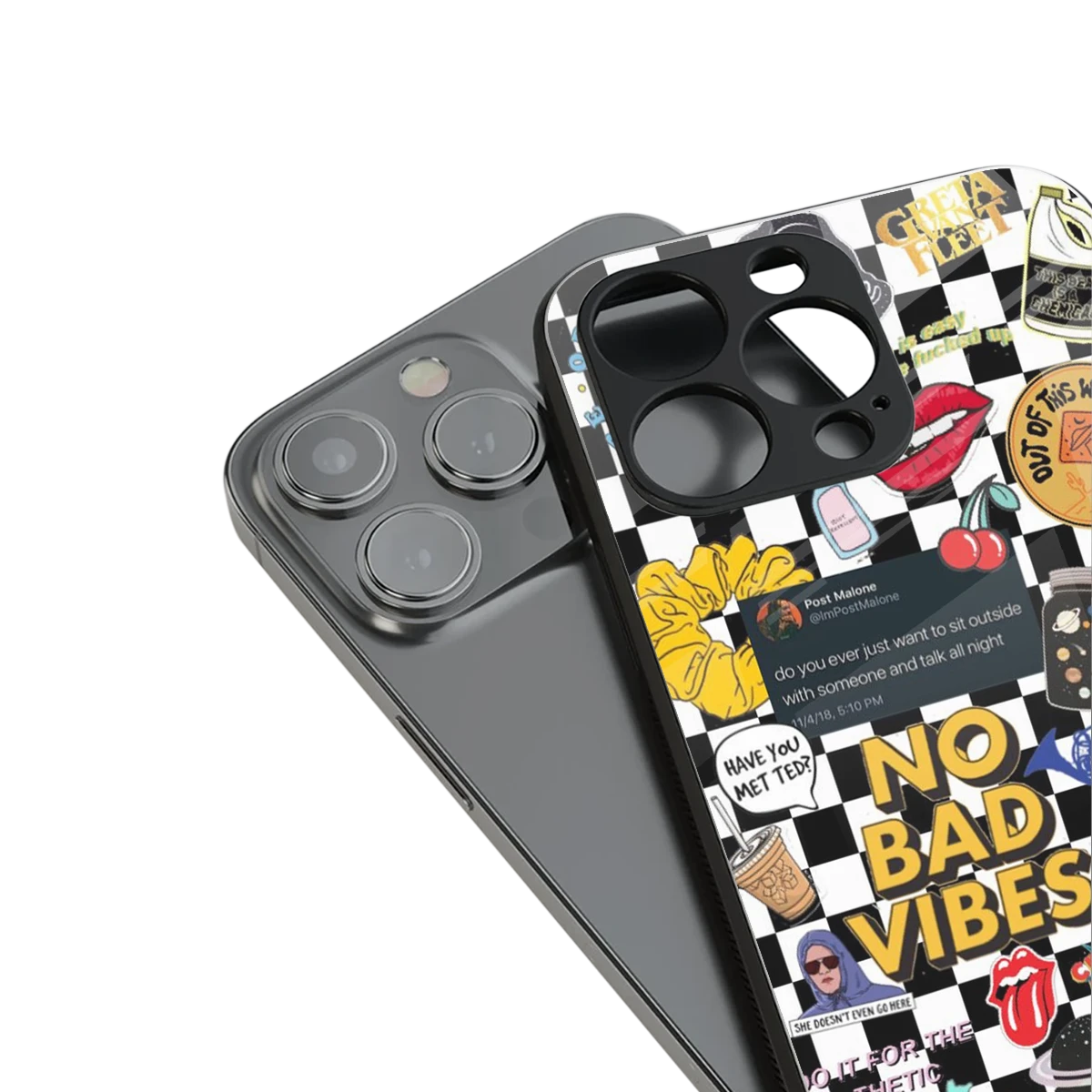 Mood Board stylish phone case for iphone 15 plus | glossy glass and slim fit