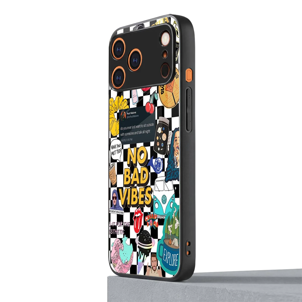 Mood Board iphone 17 pro mobile cover | shockproof glass phone case