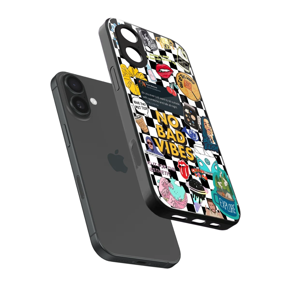 Mood Board sleek iphone 17 cover with tempered glass back and TPU edges