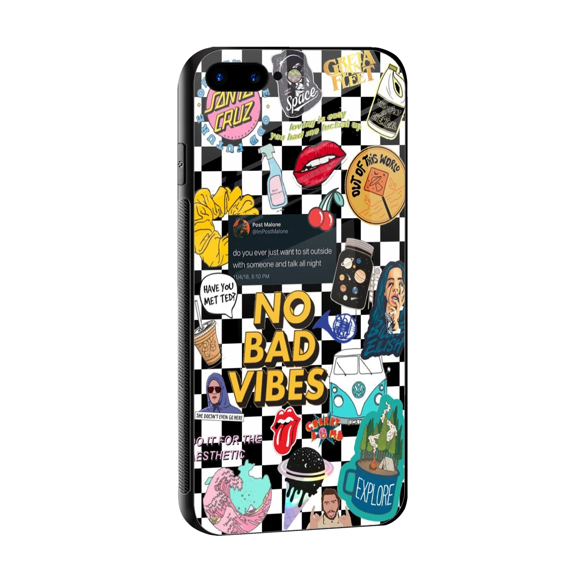 Mood Board sleek iphone 8 plus cover with tempered glass back and TPU edges