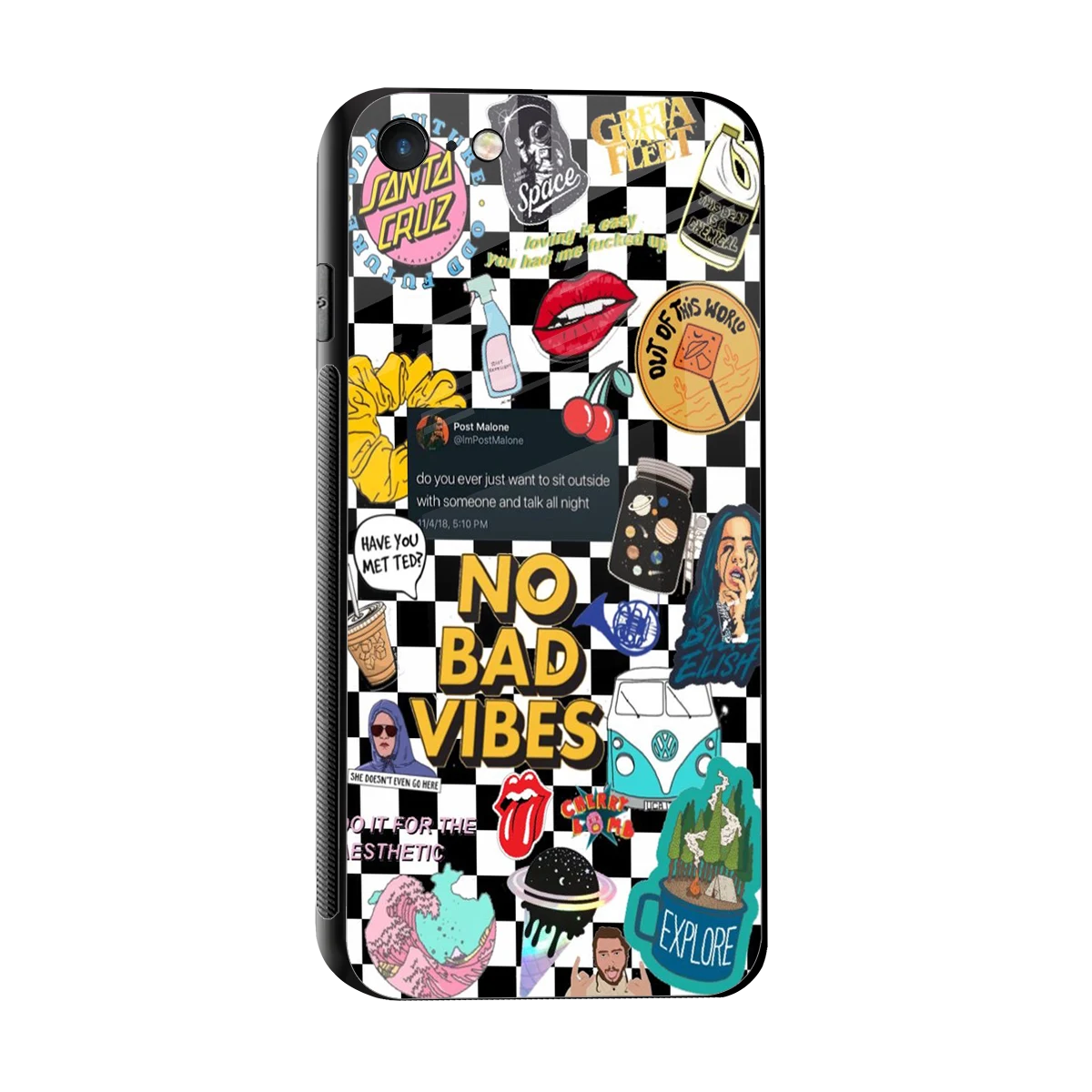 Mood Board sleek iphone 7 cover with tempered glass back and TPU edges