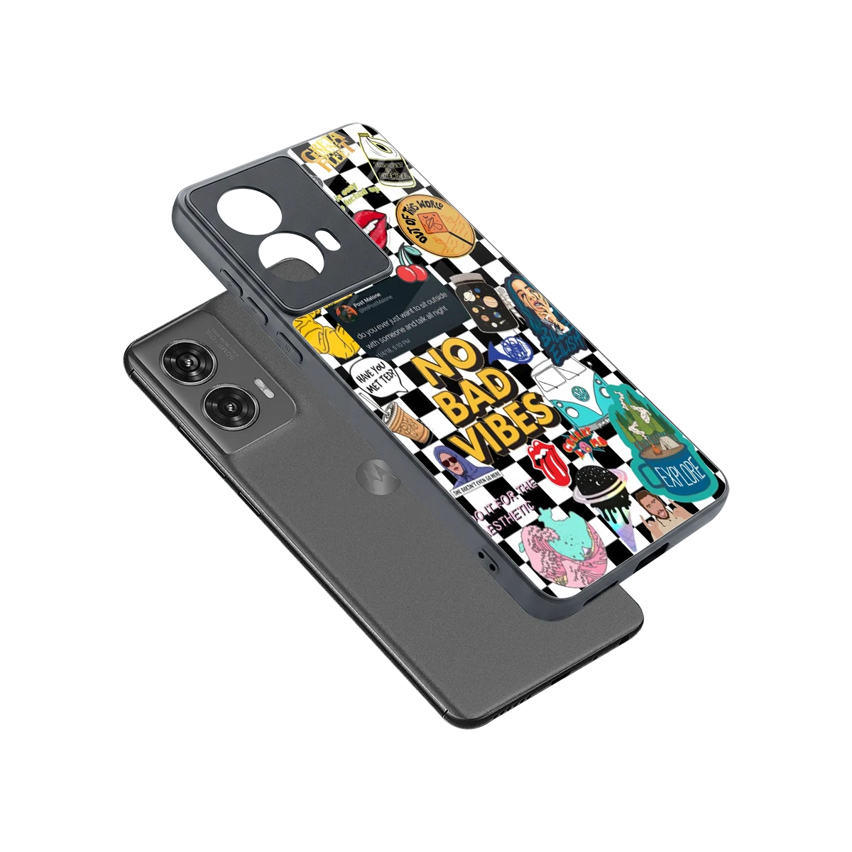 Mood Board sleek motorola edge 50 fusion cover with tempered glass back and TPU edges