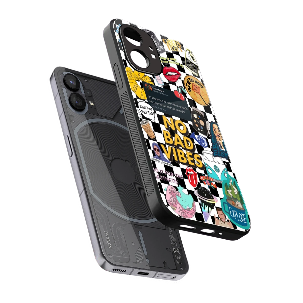 Mood Board sleek nothing phone 1 cover with tempered glass back and TPU edges