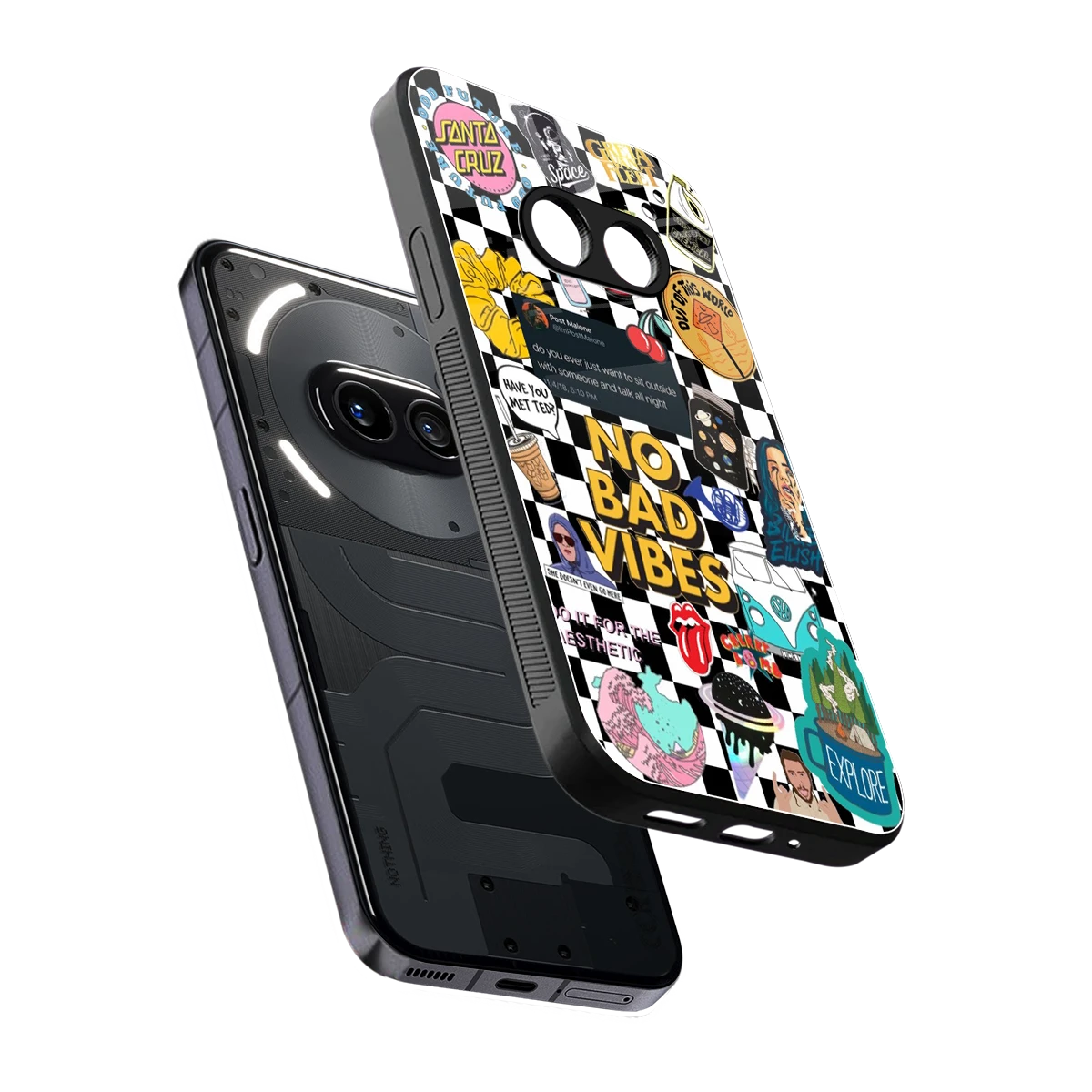 Mood Board sleek nothing phone 2a cover with tempered glass back and TPU edges
