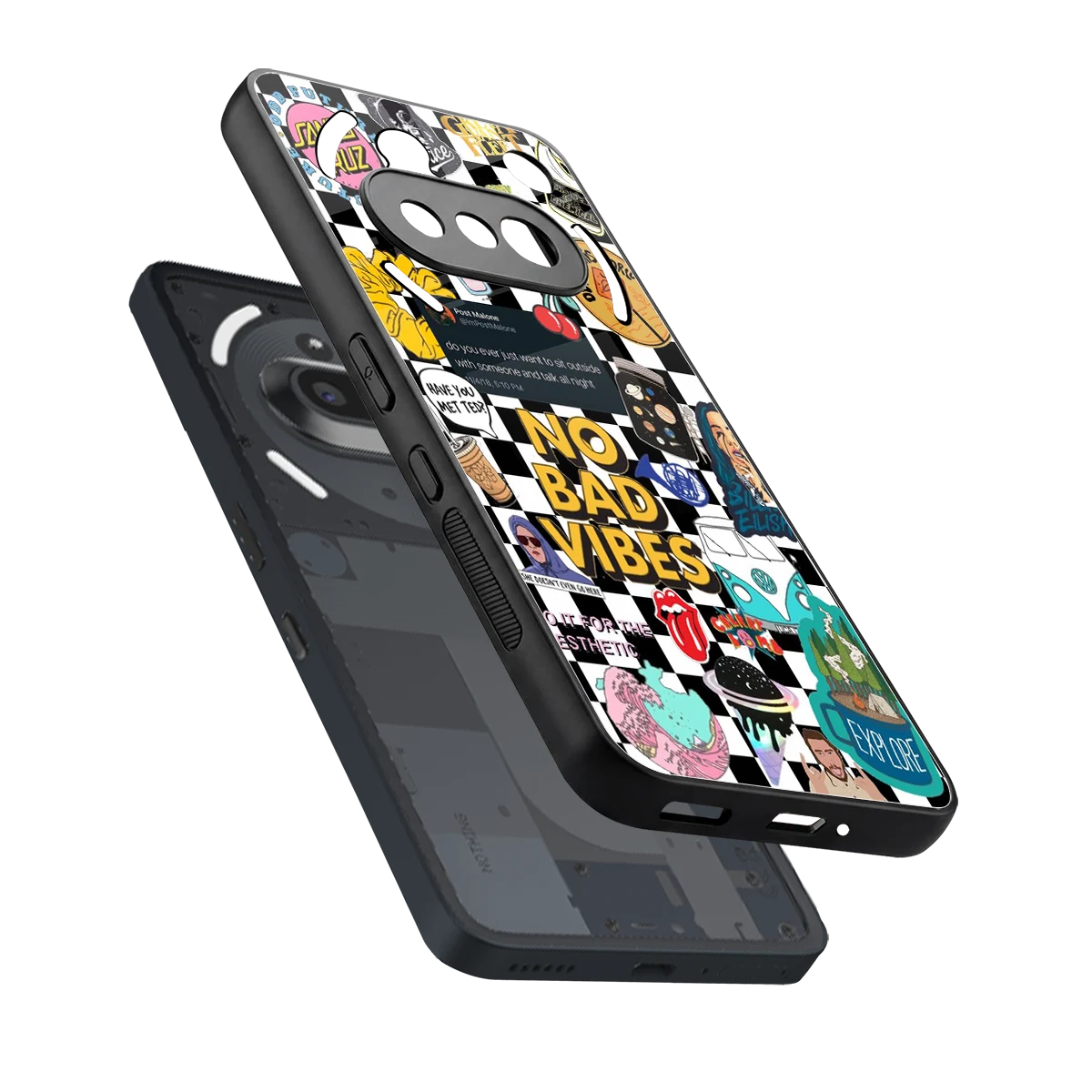 Mood Board sleek nothing phone 3a cover with tempered glass back and TPU edges