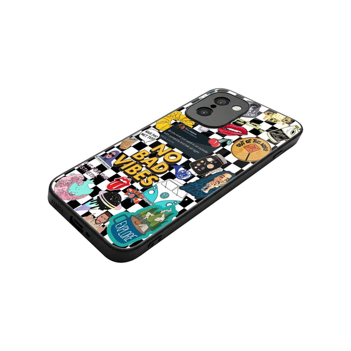 Mood Board stylish phone case for oneplus 15r | glossy glass and slim fit
