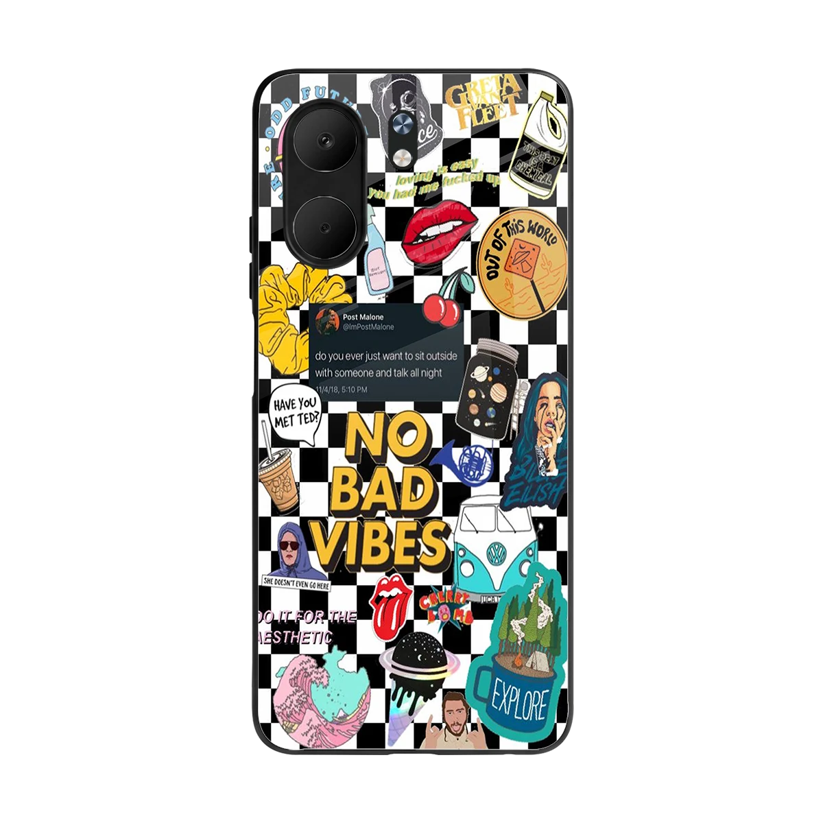 Mood Board back phone cover | glass case for oppo a5x 5g