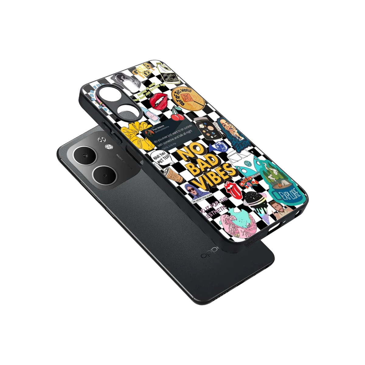 Mood Board sleek oppo a5x 5g cover with tempered glass back and TPU edges