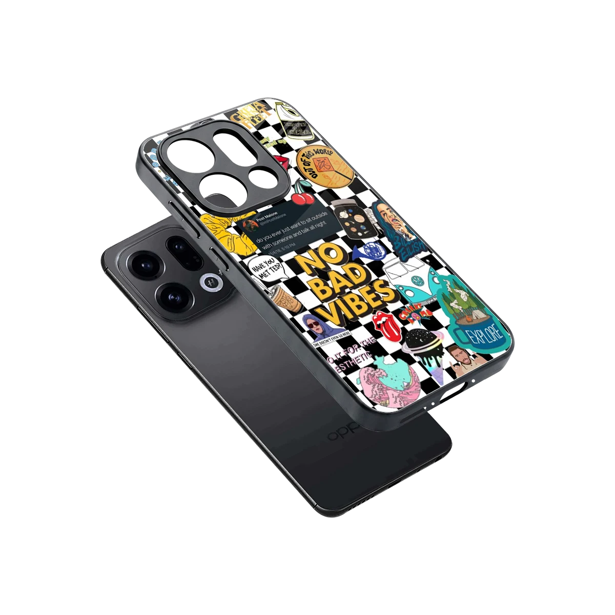 Mood Board sleek oppo find x9 cover with tempered glass back and TPU edges
