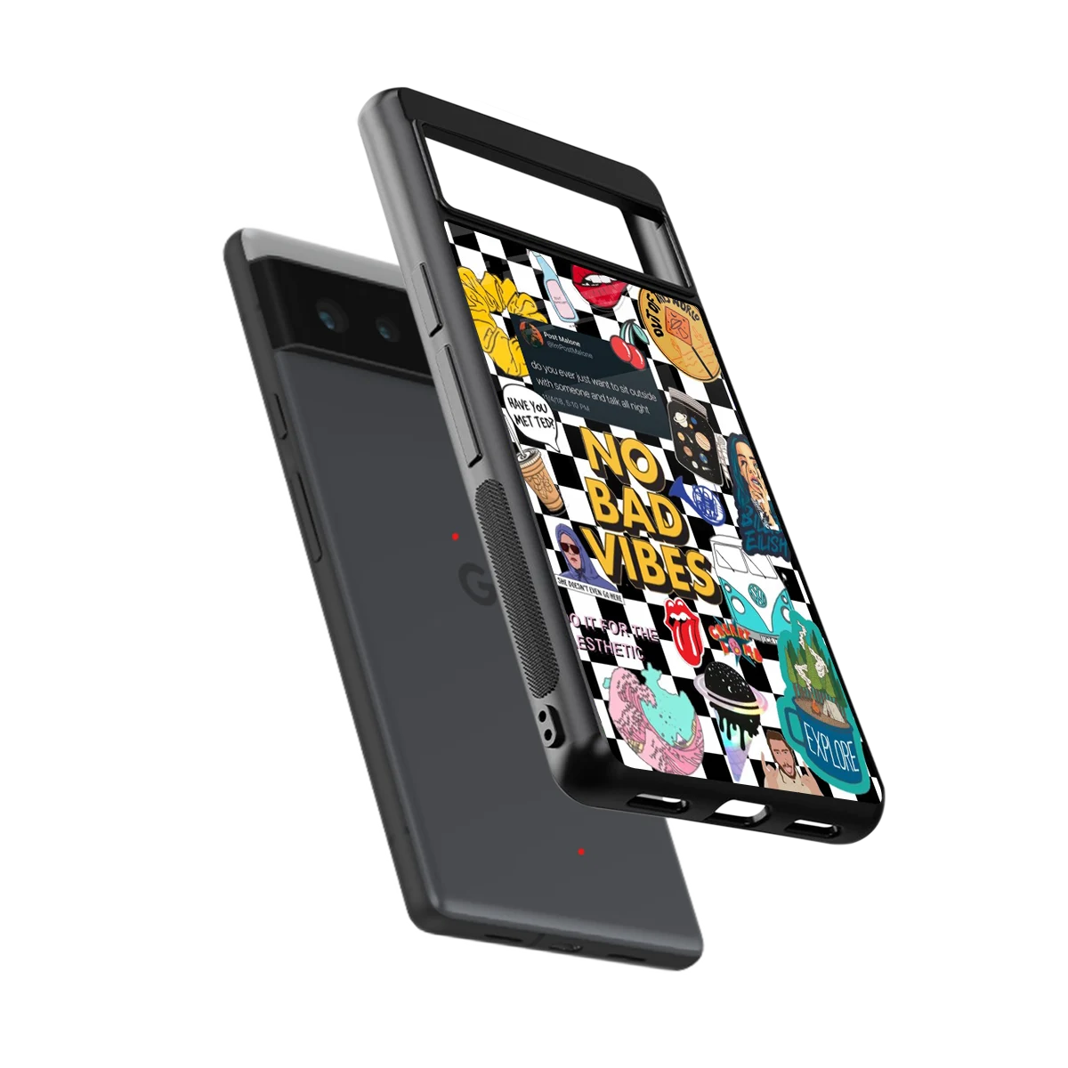 Mood Board sleek google pixel 6a cover with tempered glass back and TPU edges