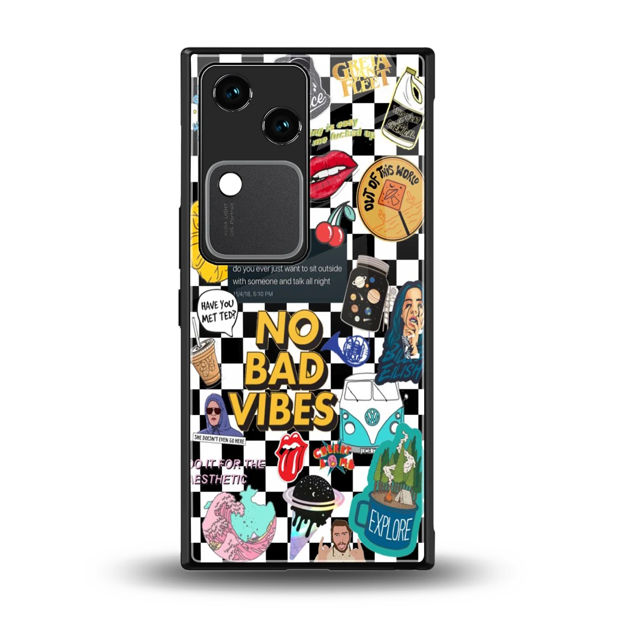 Mood Board back phone cover | glass case for vivo v30
