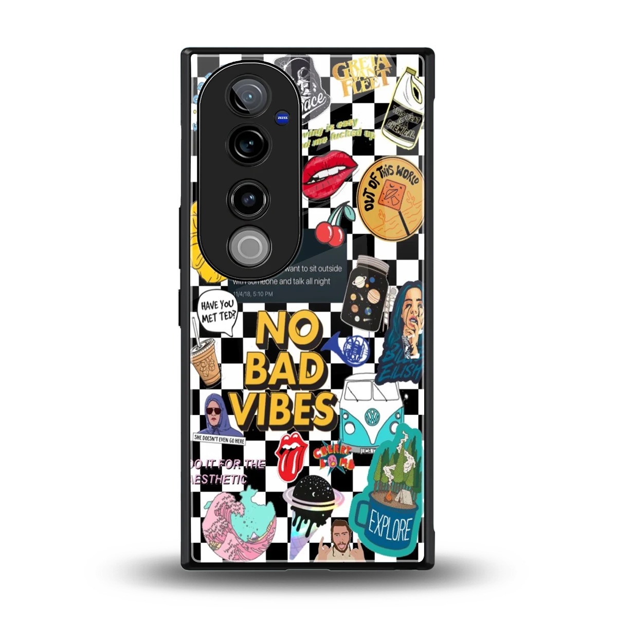 Mood Board back phone cover | glass case for vivo v40 pro