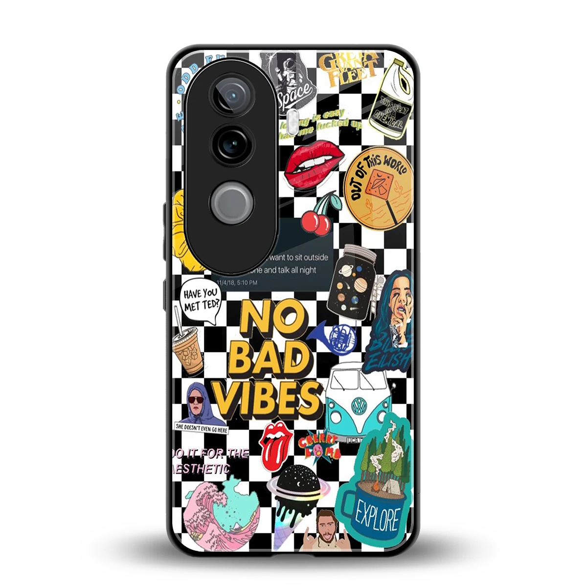 Mood Board back phone cover | glass case for vivo v40e