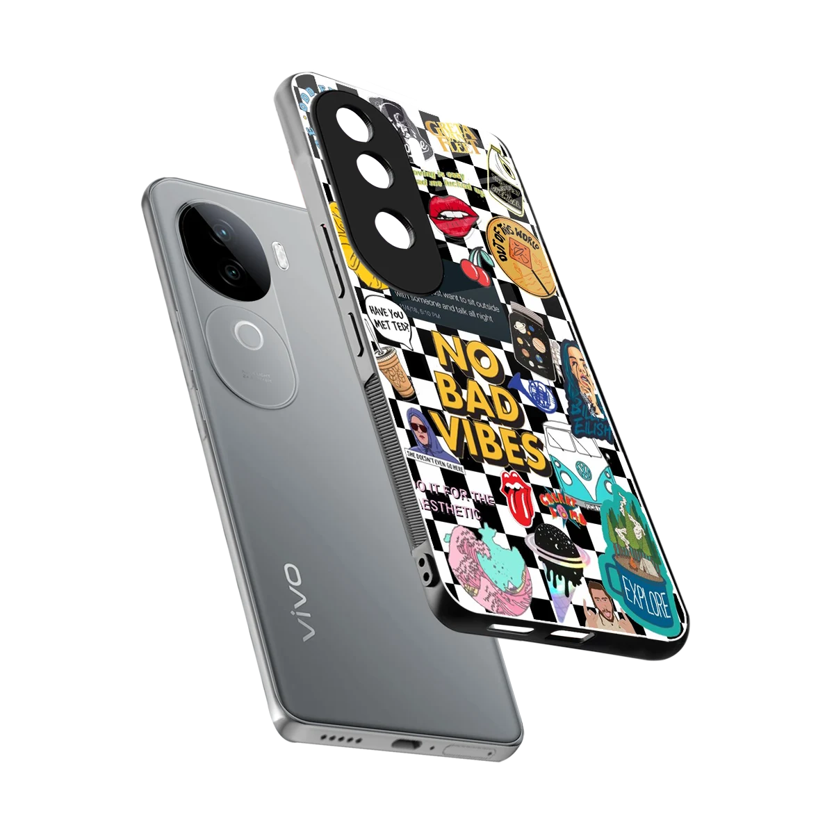 Mood Board sleek vivo v40e cover with tempered glass back and TPU edges