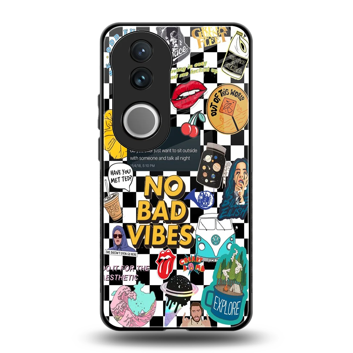 Mood Board back phone cover | glass case for vivo v50