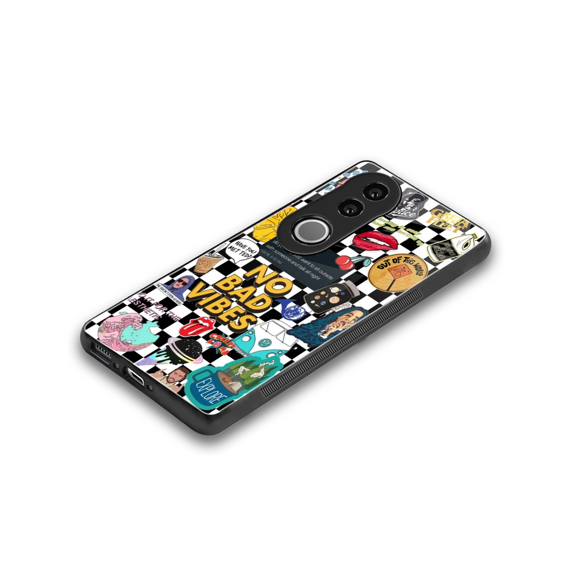 Mood Board stylish phone case for vivo v50 | glossy glass and slim fit