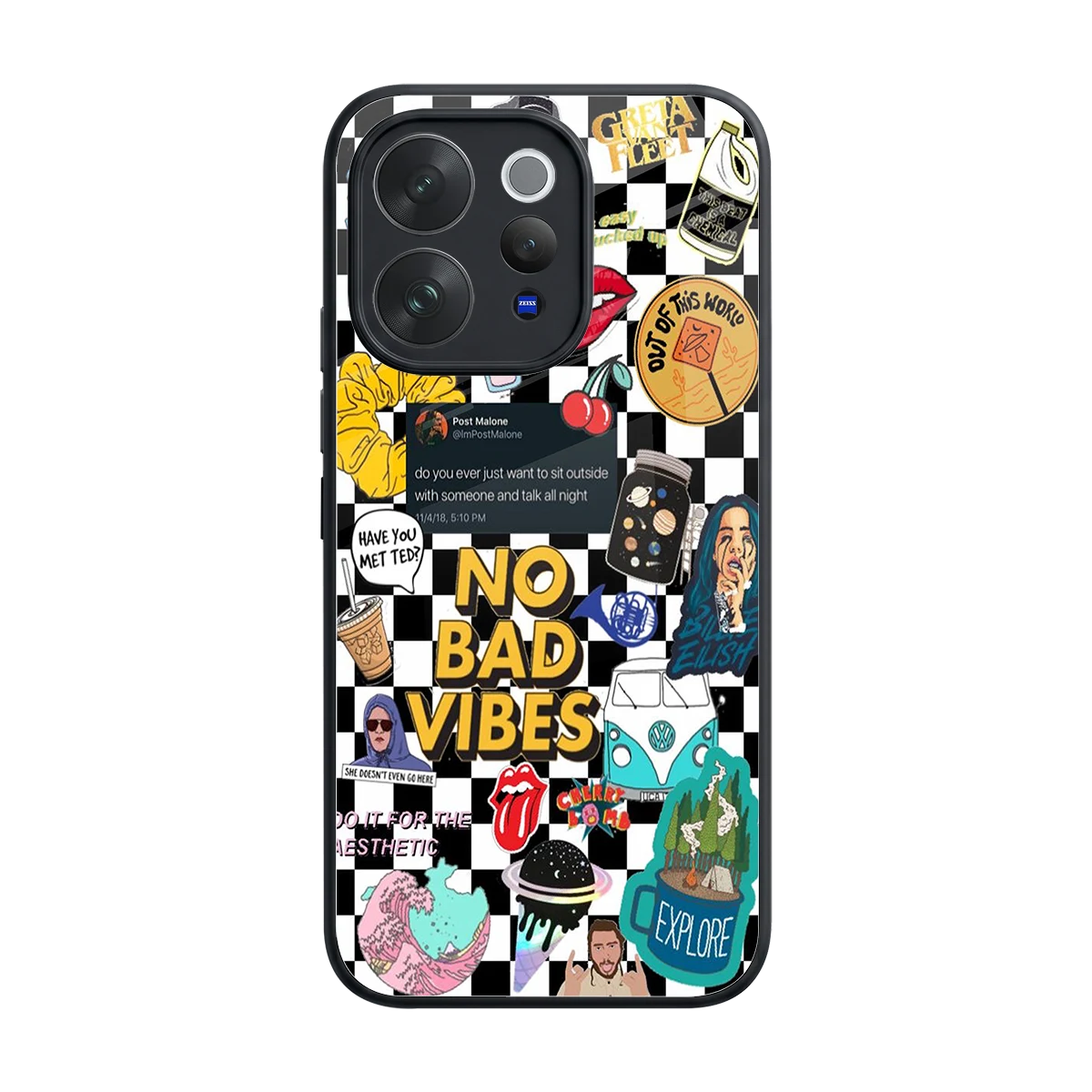 Mood Board back phone cover | glass case for vivo v70
