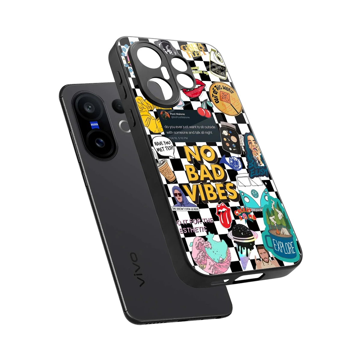 Mood Board sleek vivo x200 fe cover with tempered glass back and TPU edges