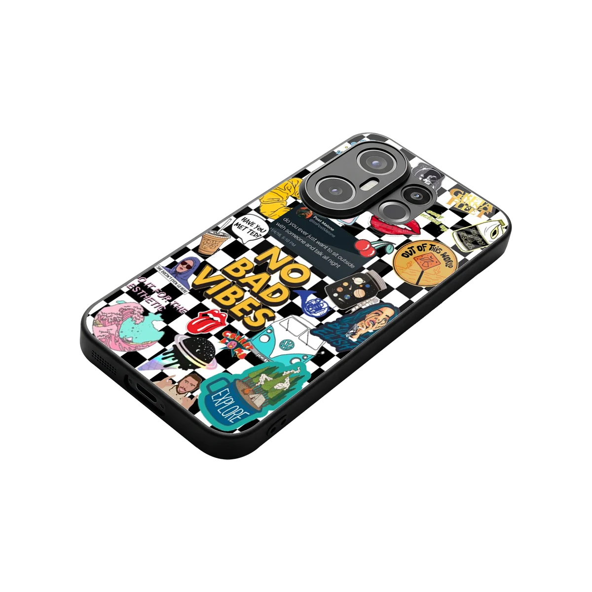 Mood Board stylish phone case for vivo x200 fe | glossy glass and slim fit