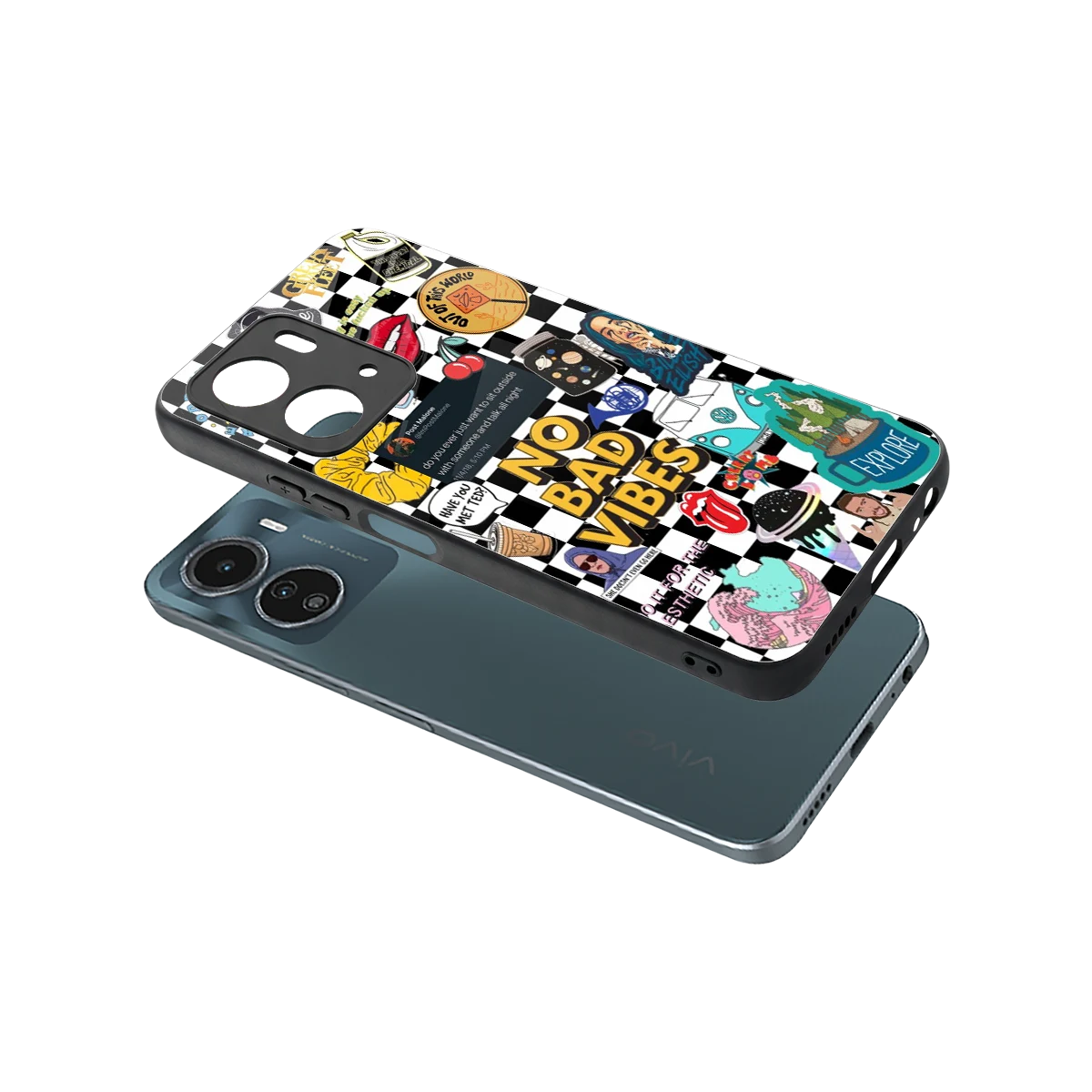 Mood Board sleek vivo y16 cover with tempered glass back and TPU edges