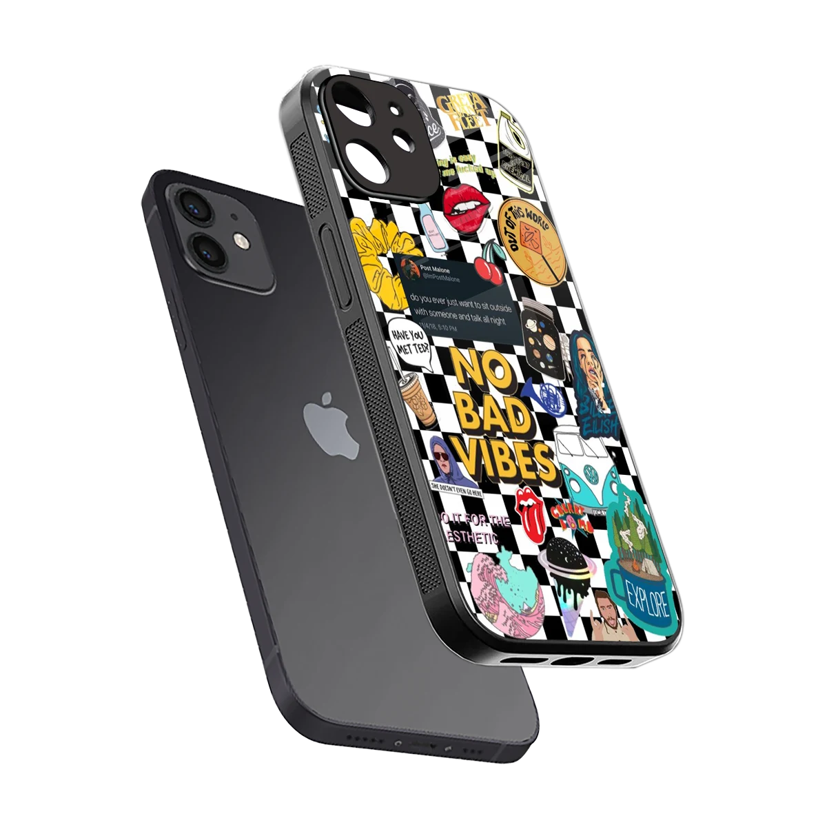 Mood Board sleek iphone 12 cover with tempered glass back and TPU edges
