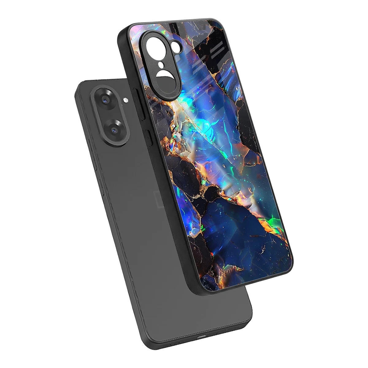 Mystic Marble sleek oneplus nord ce5 5g cover with tempered glass back and TPU edges