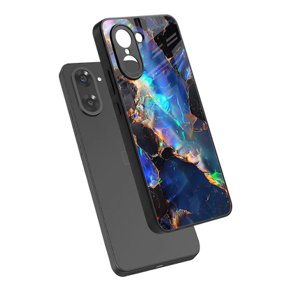 Mystic Marble sleek oneplus nord ce5 5g cover with tempered glass back and TPU edges