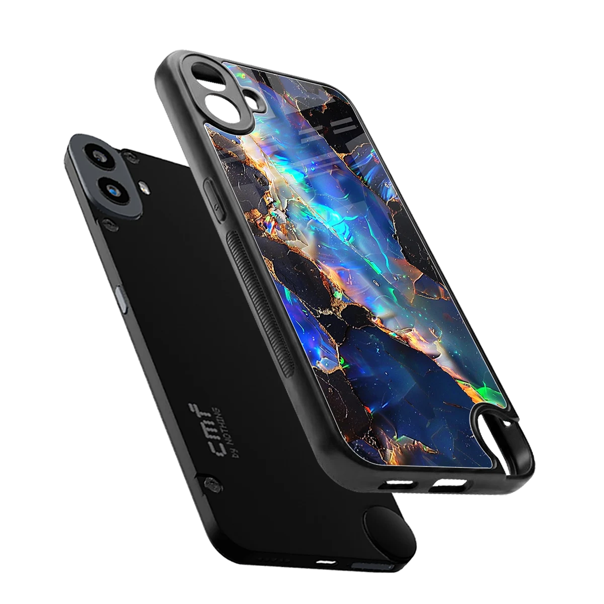 Mystic Marble sleek cmf nothing phone 1 cover with tempered glass back and TPU edges