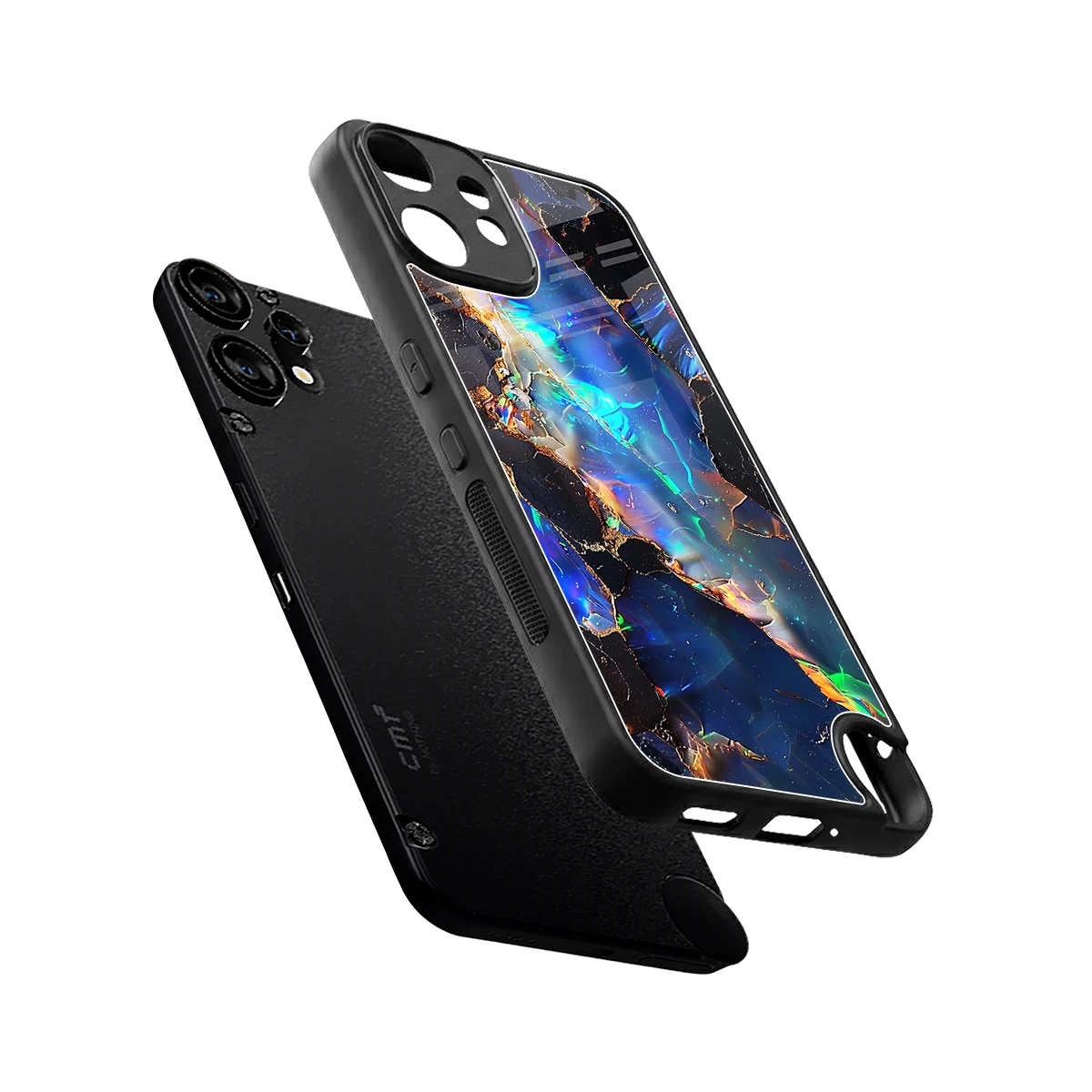 Mystic Marble sleek cmf nothing phone 2 pro cover with tempered glass back and TPU edges