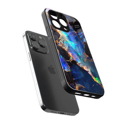 Mystic Marble sleek iphone 15 pro max cover with tempered glass back and TPU edges