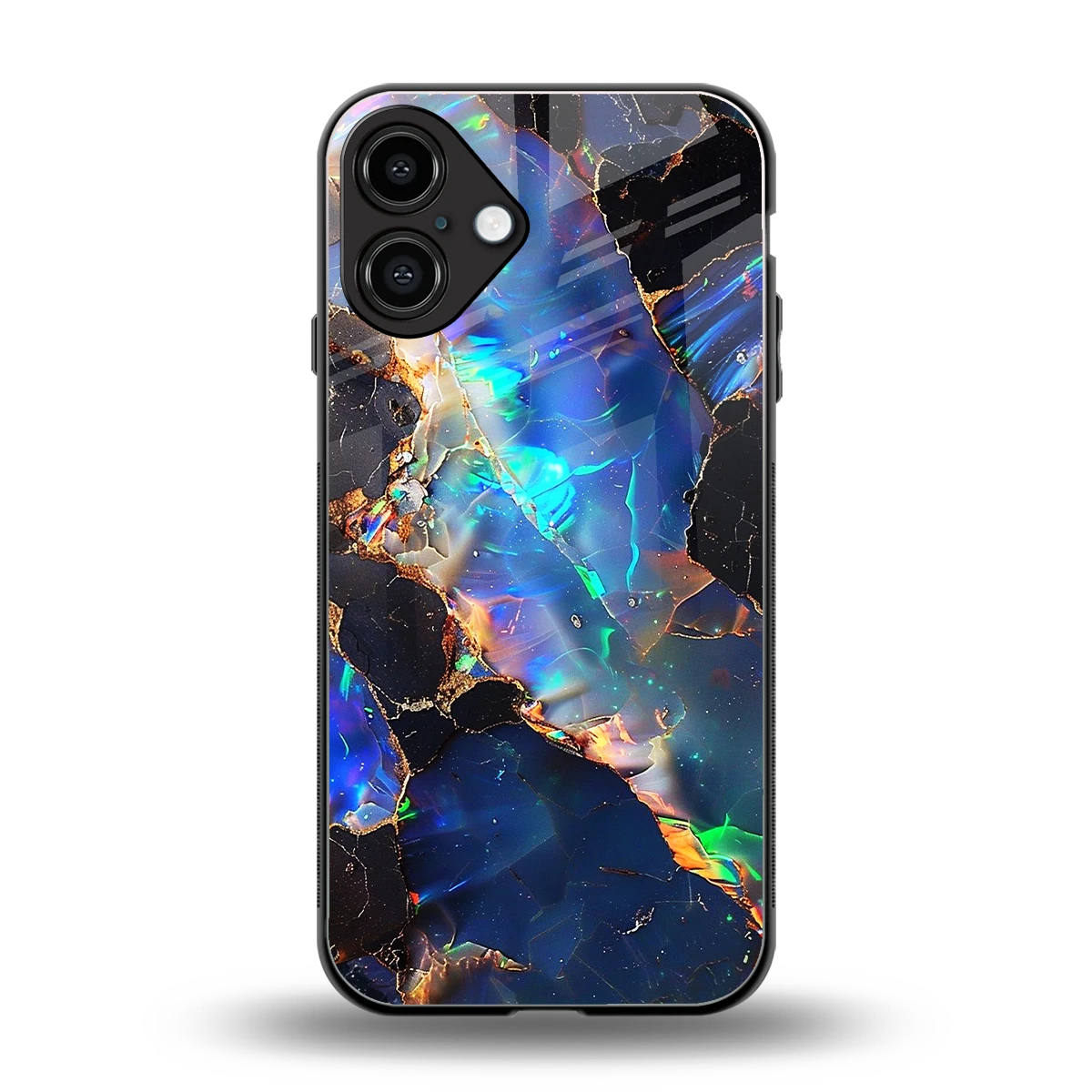 Mystic Marble back phone cover | glass case for iphone 16 plus