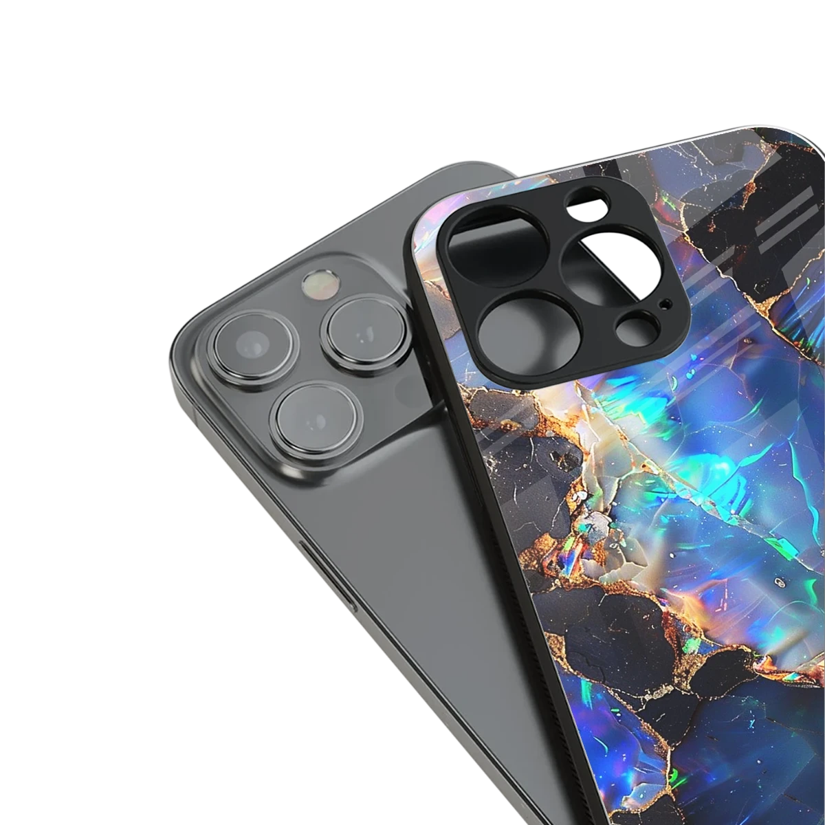 Mystic Marble stylish phone case for iphone 16 pro max | glossy glass and slim fit