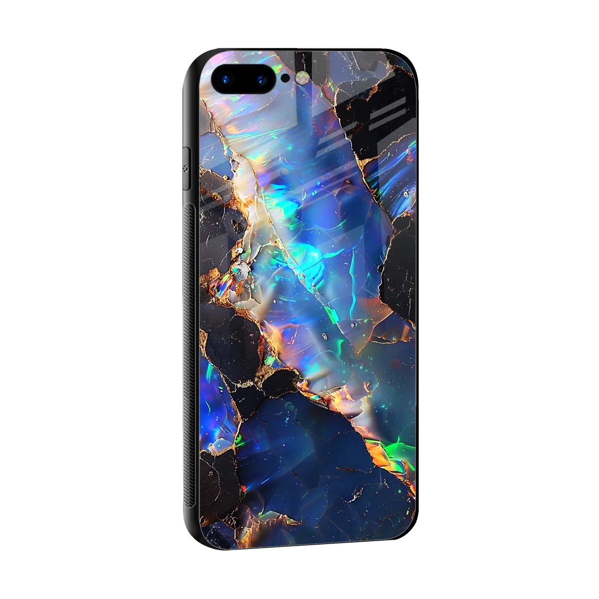 Mystic Marble sleek iphone 8 plus cover with tempered glass back and TPU edges