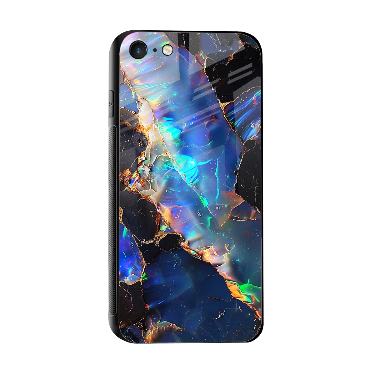 Mystic Marble sleek iphone 7 cover with tempered glass back and TPU edges