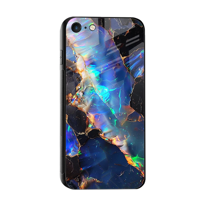 Mystic Marble sleek iphone 7 cover with tempered glass back and TPU edges