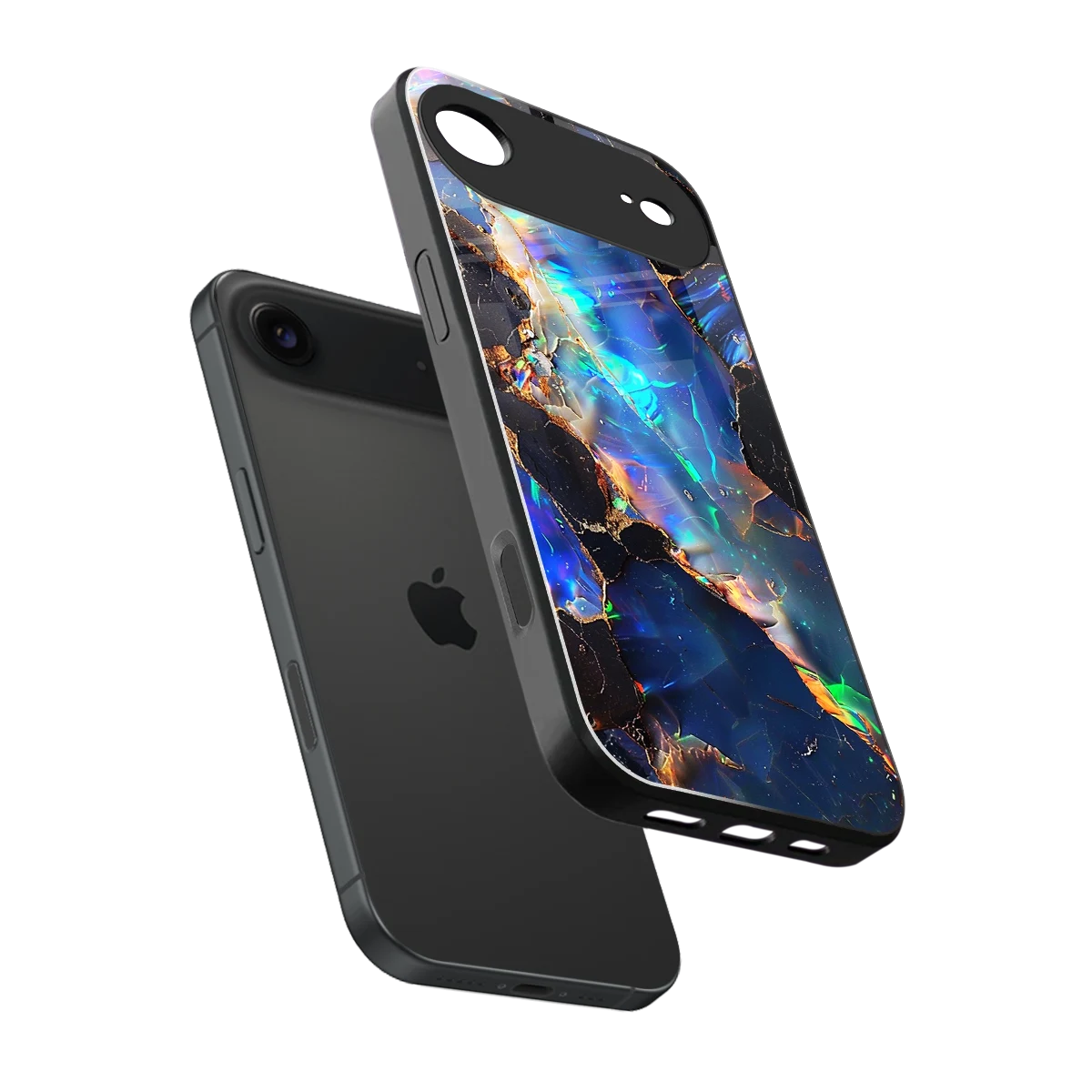 Mystic Marble sleek iphone air cover with tempered glass back and TPU edges