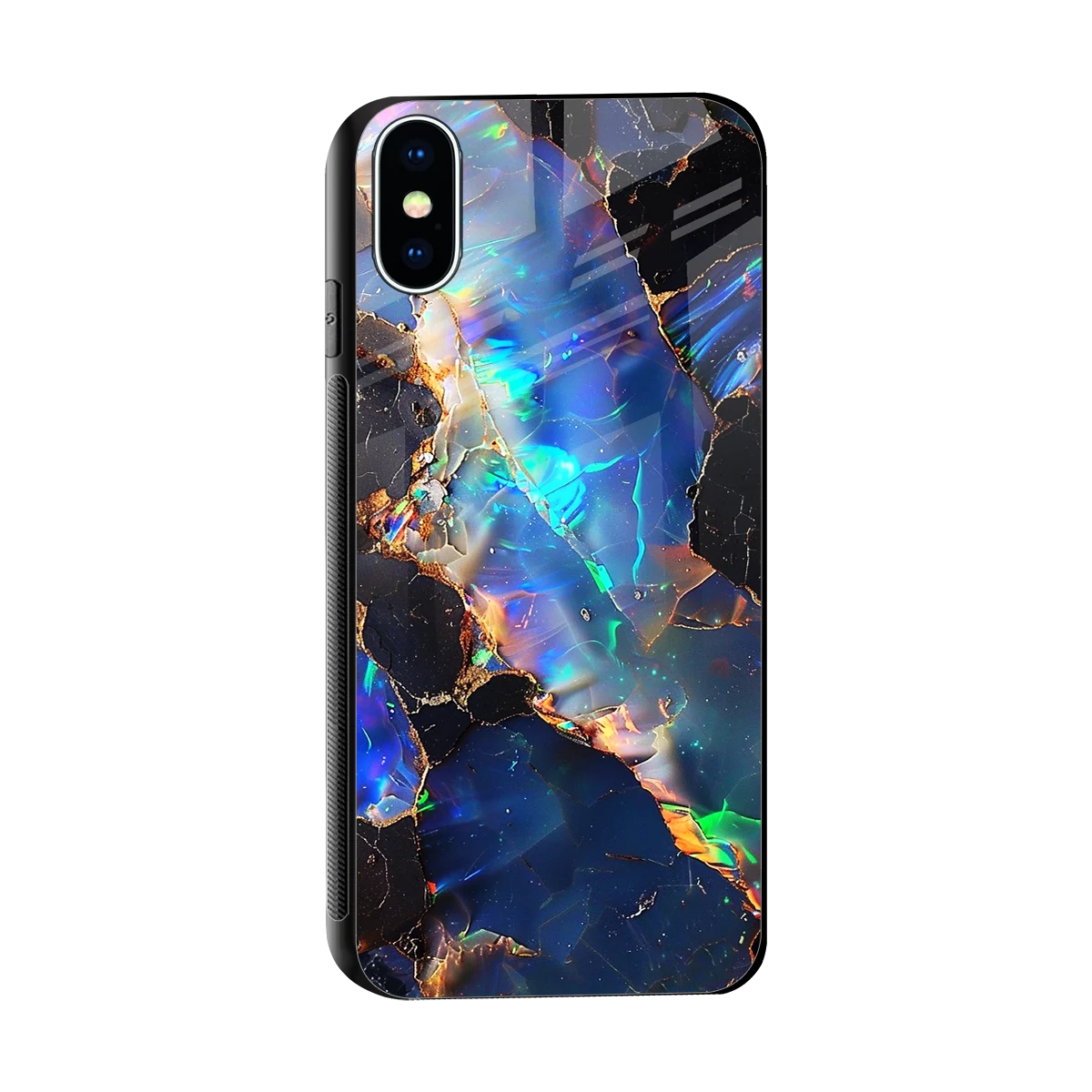 Mystic Marble sleek iphone x cover with tempered glass back and TPU edges