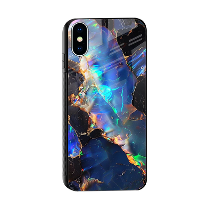 Mystic Marble sleek iphone x cover with tempered glass back and TPU edges