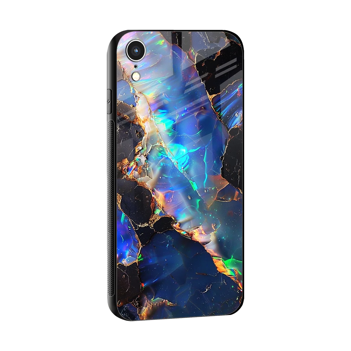 Mystic Marble sleek iphone xr cover with tempered glass back and TPU edges