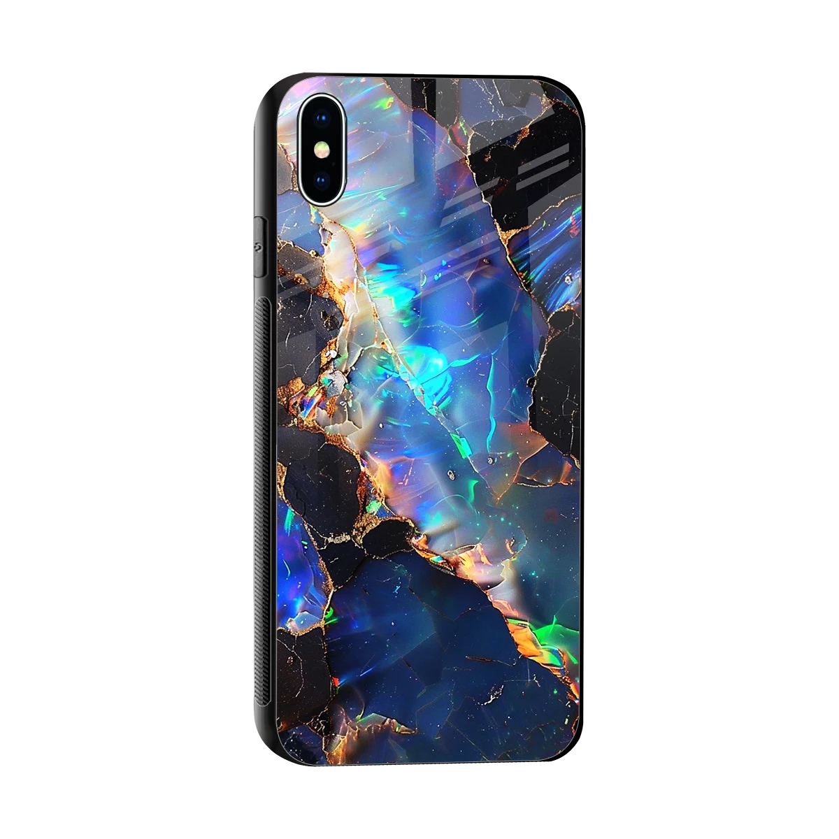 Mystic Marble sleek iphone xs max cover with tempered glass back and TPU edges